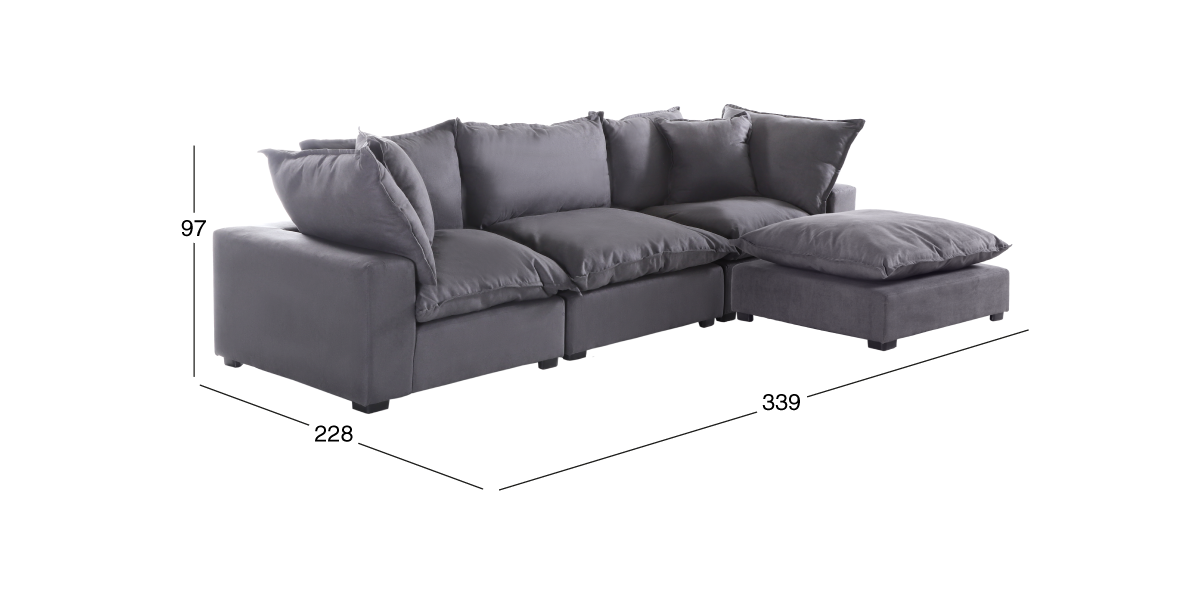 Sala Modular Larissa Gris 4 Piezas