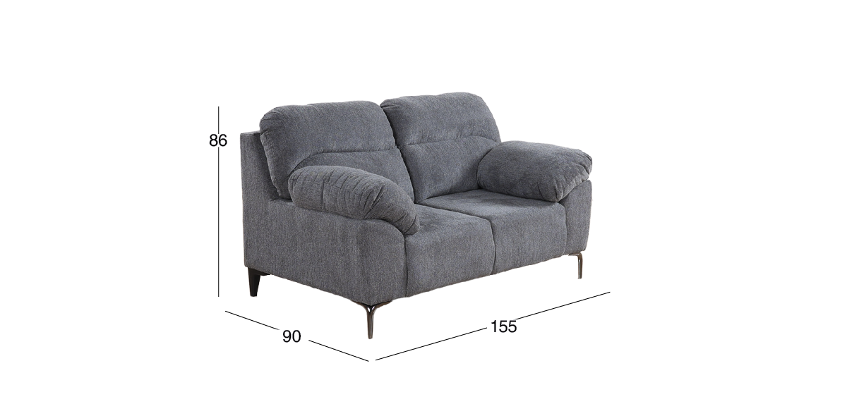 Sofá 2 Plazas Linka Gris