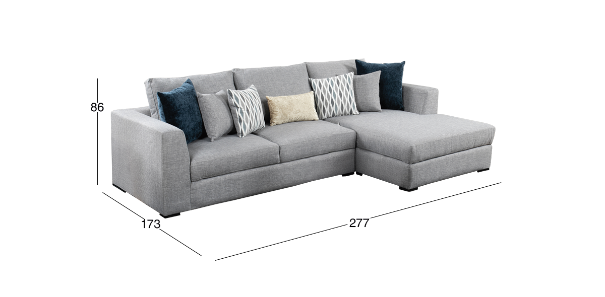 Sala en L Derecha Salinger Gris Oxford