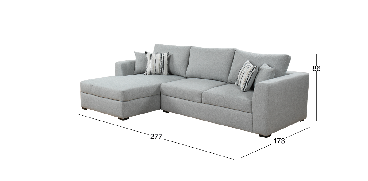 Sala en L Izquierda Salinger Gris