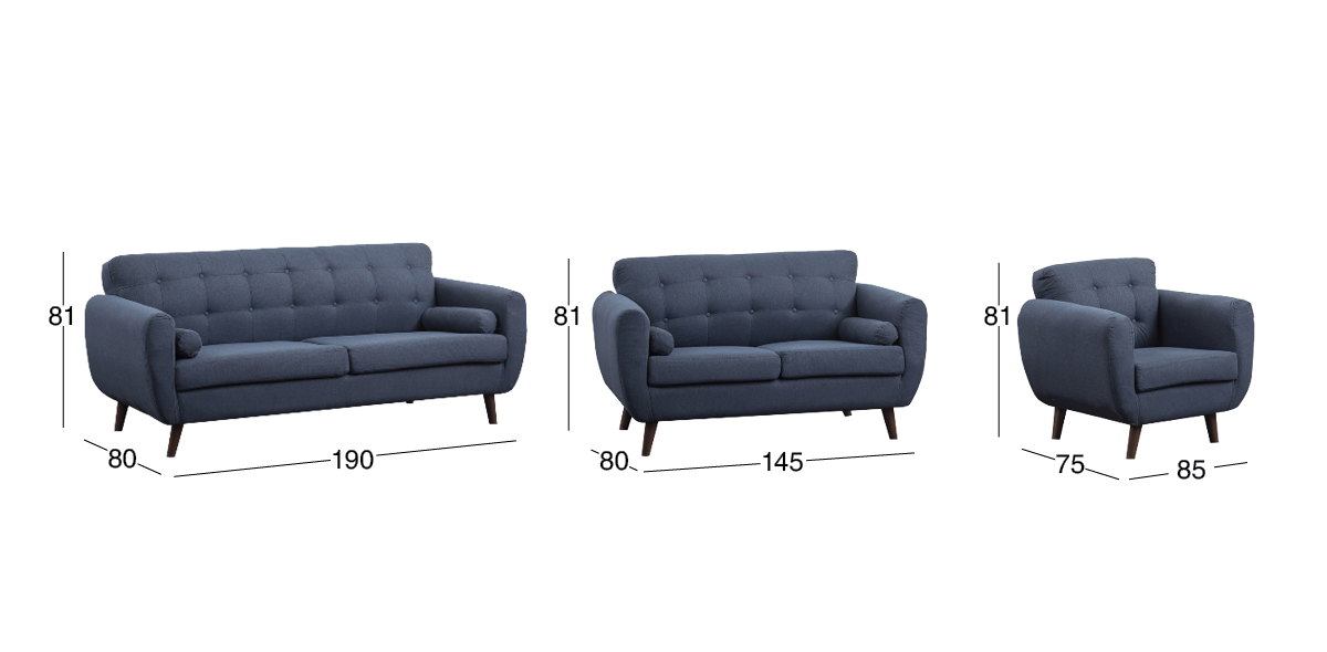 Sala Monet Azul 3 Piezas 