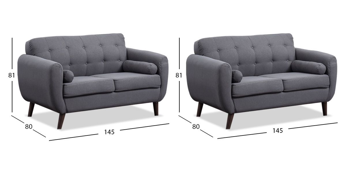 Sala de Dos Sofás 2 Plazas Monet Gris 