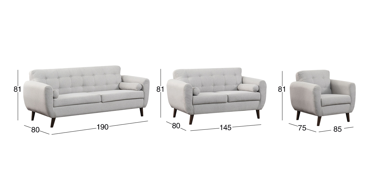 Sala Monet Gris Claro 3 Piezas 