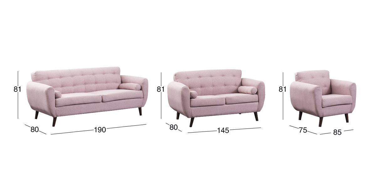 Sala Monet Rosa 3 Piezas 