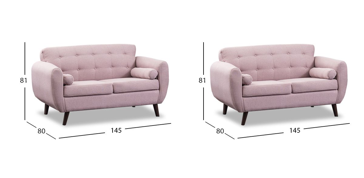 Sala de Dos Sofás 2 Plazas Monet Rosa
