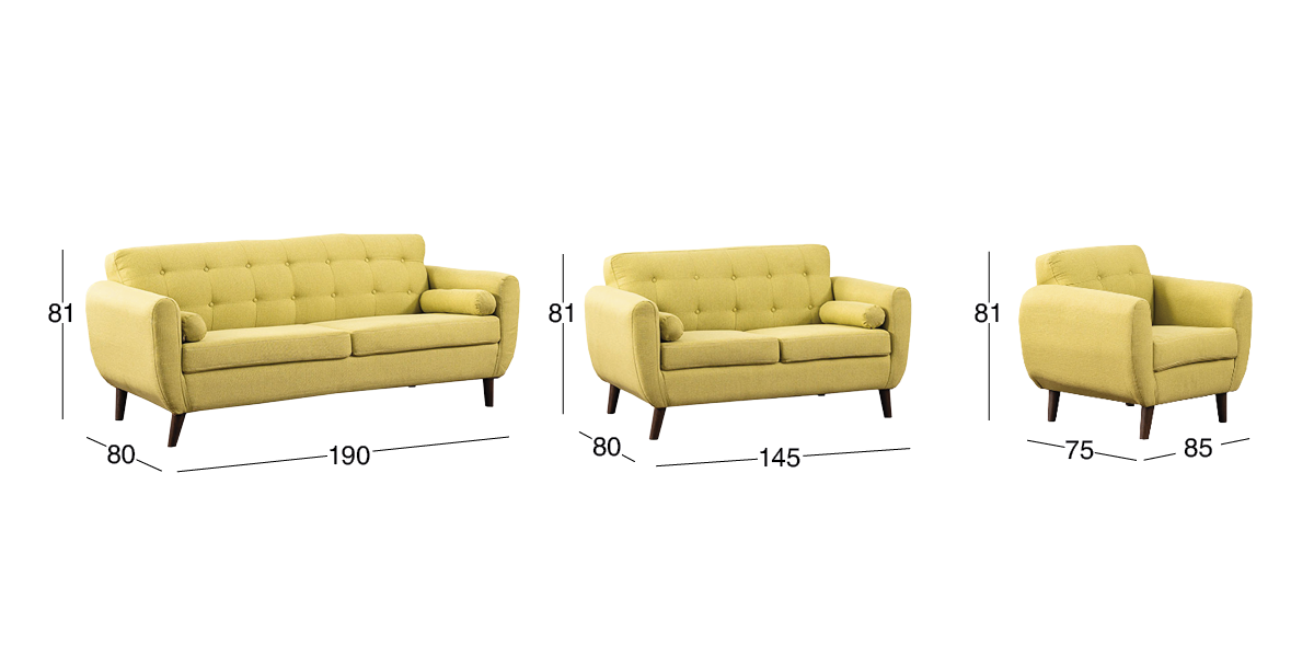 Sala Monet Verde 3 Piezas 