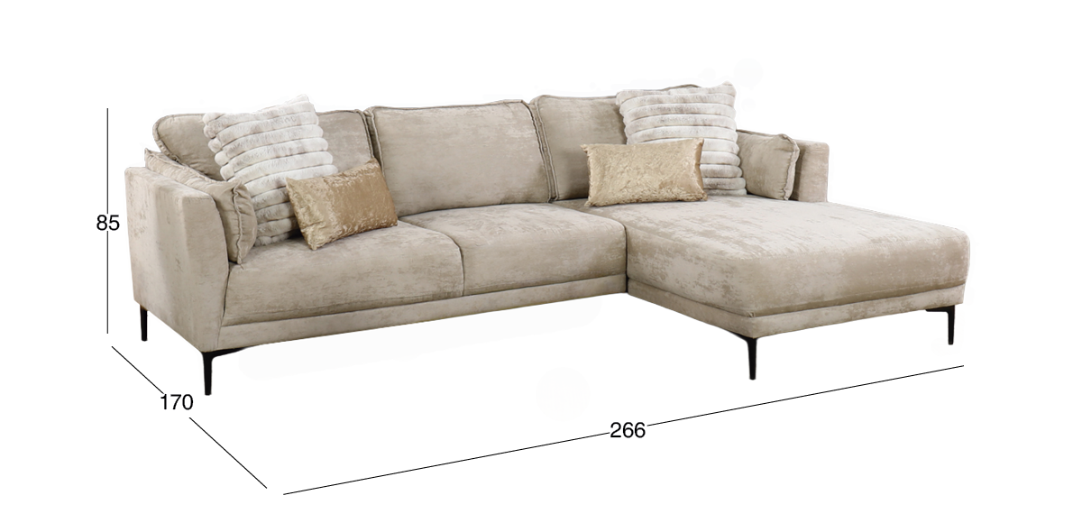 Sala en L Derecha Kubra Microfibra Beige