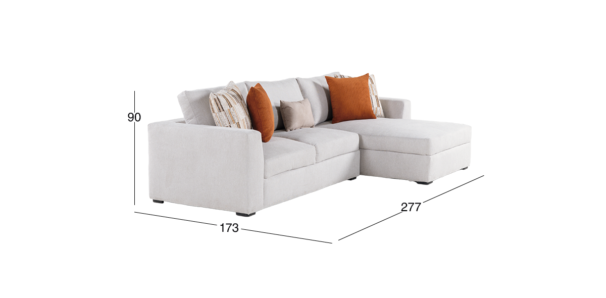 Sala en L Derecha Odense Beige