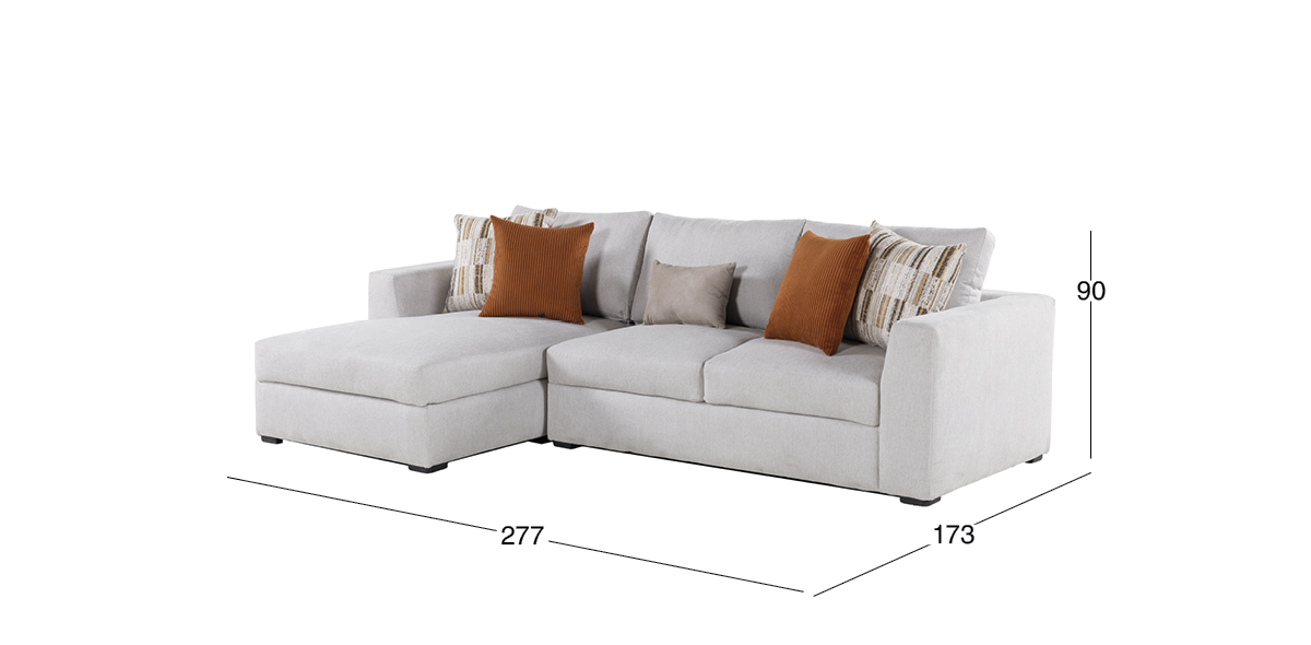 Sala en L Izquierda Odense Beige