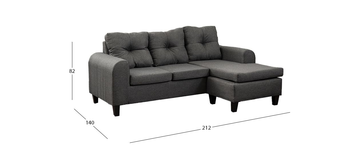 Sala en L Capital Gris