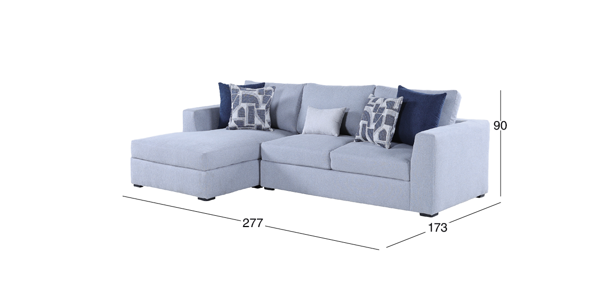 Sala en L Izquierda Odense Gris