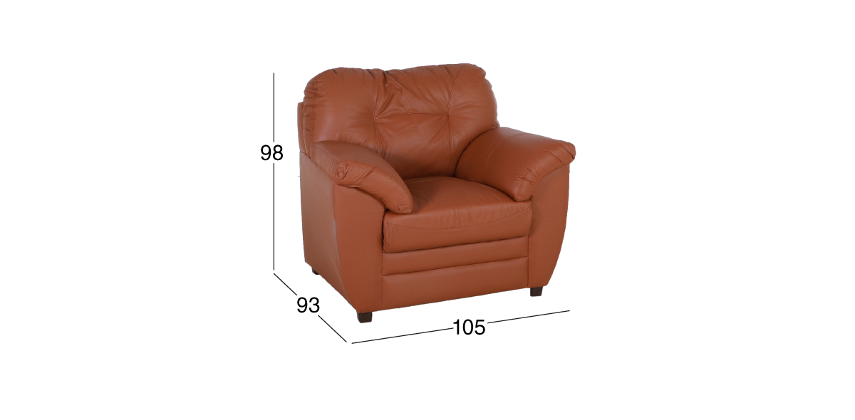 Sillón de Piel Derby Naranja