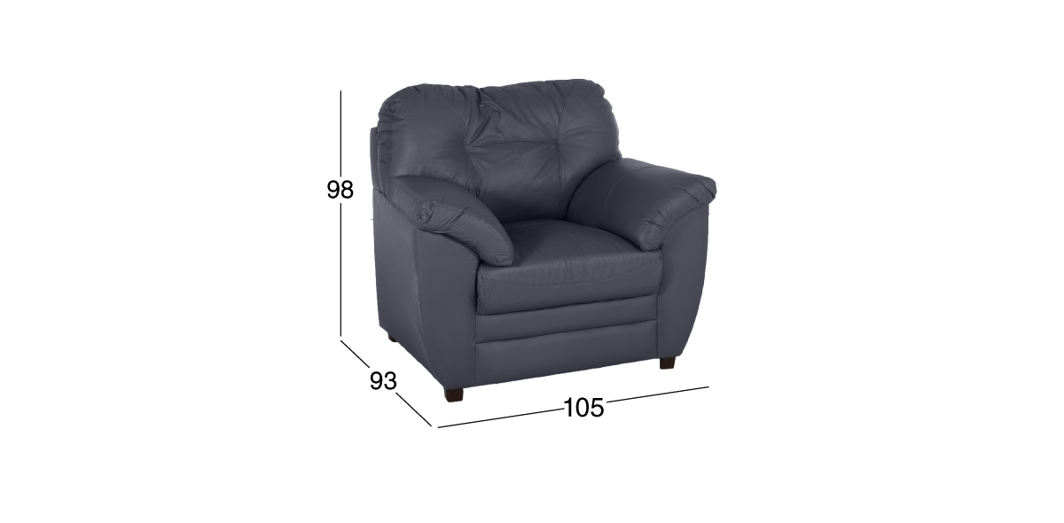 Sillón de Piel Derby Confort Gris