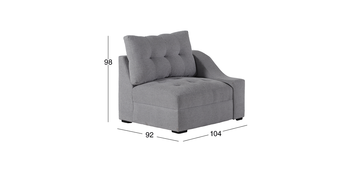Sillón Brazo Derecho Zonet Gris