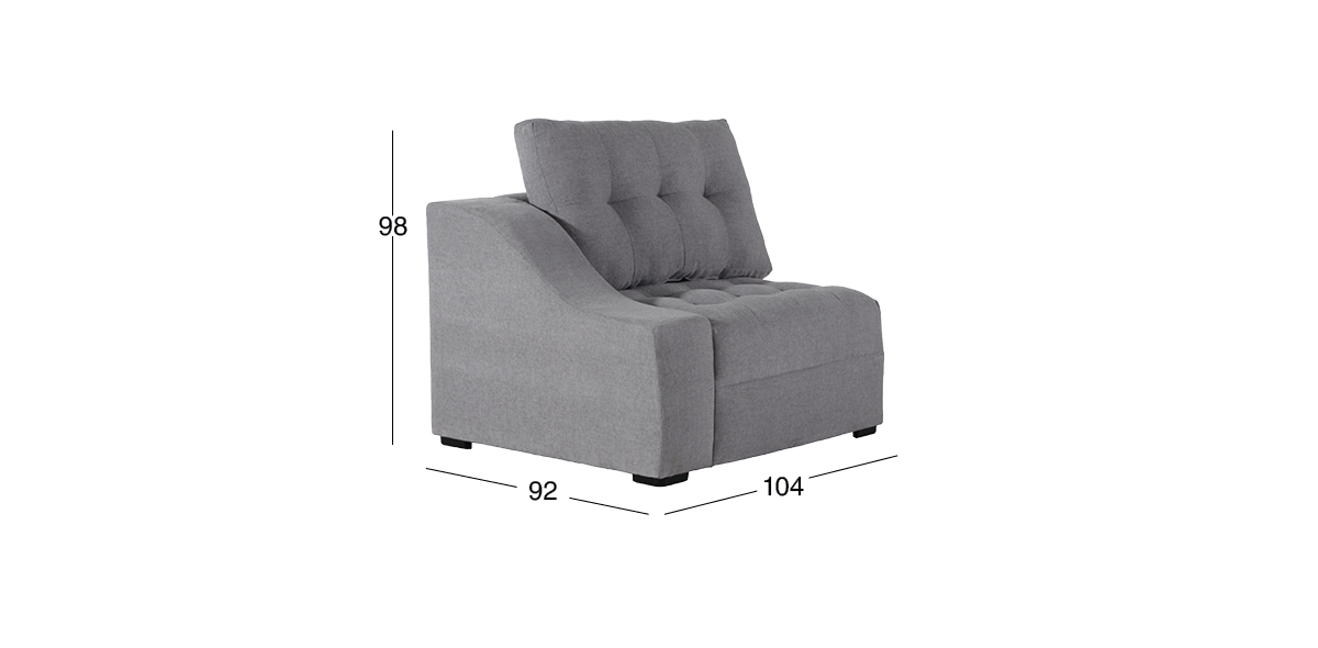 Sillón Brazo Izquierdo Zonet Gris