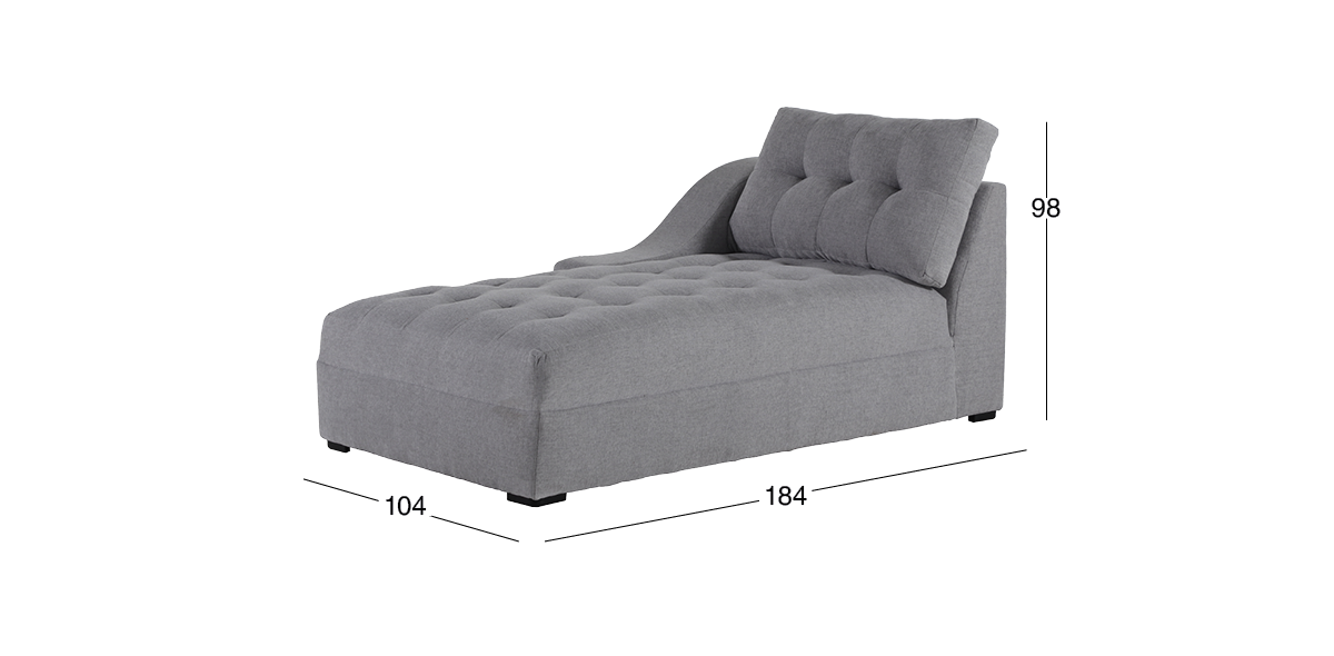 Sillón Largo Brazo Izquierdo Zonet Gris