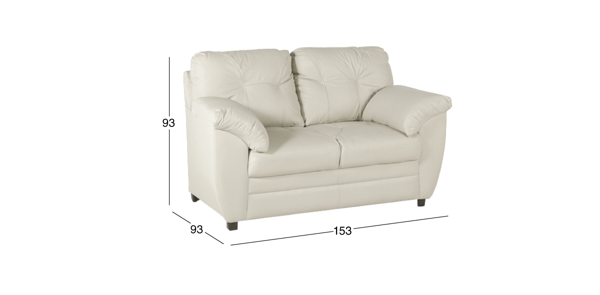 Sofá 2 Plazas de Piel Derby Confort Tz Beige
