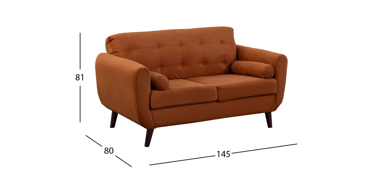 Sofá 2 Plazas Monet Naranja