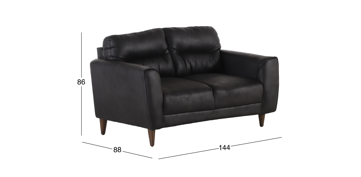 Sofá 2 Plazas Elif Vn Negro