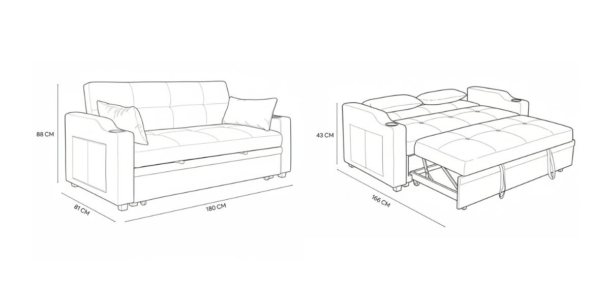 Sofá Cama Bergamo Gris