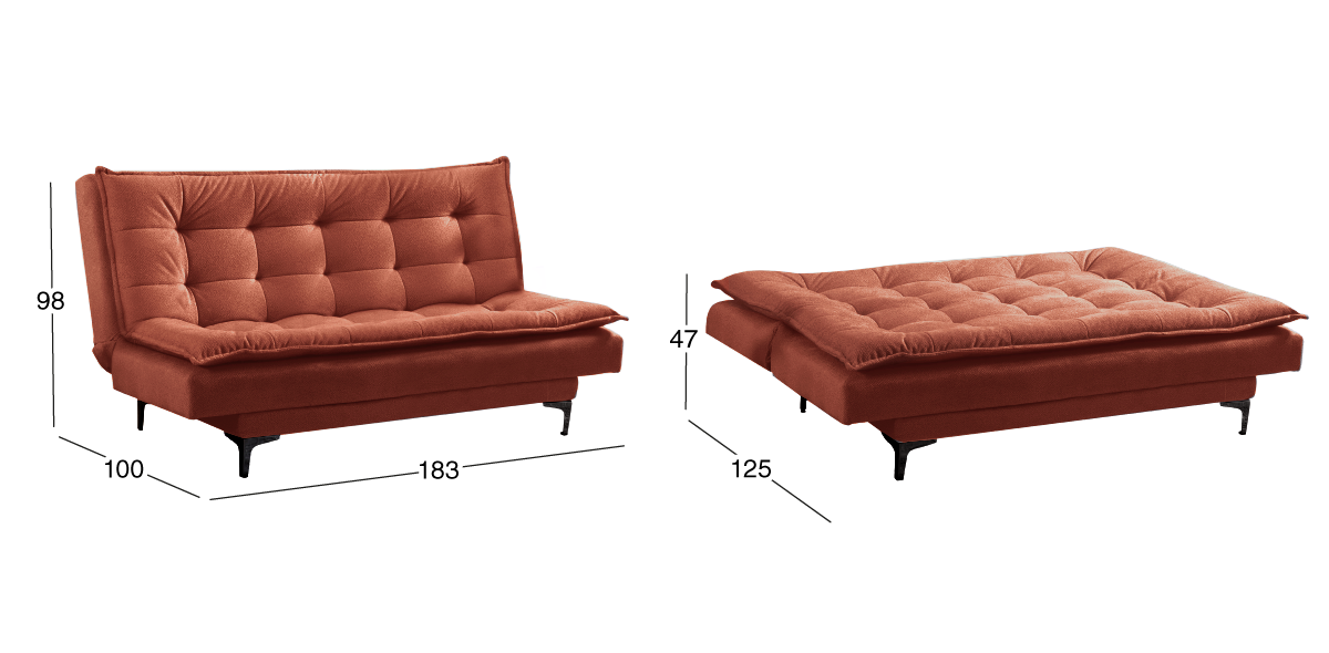 Sofá Cama Nicolle New Naranja