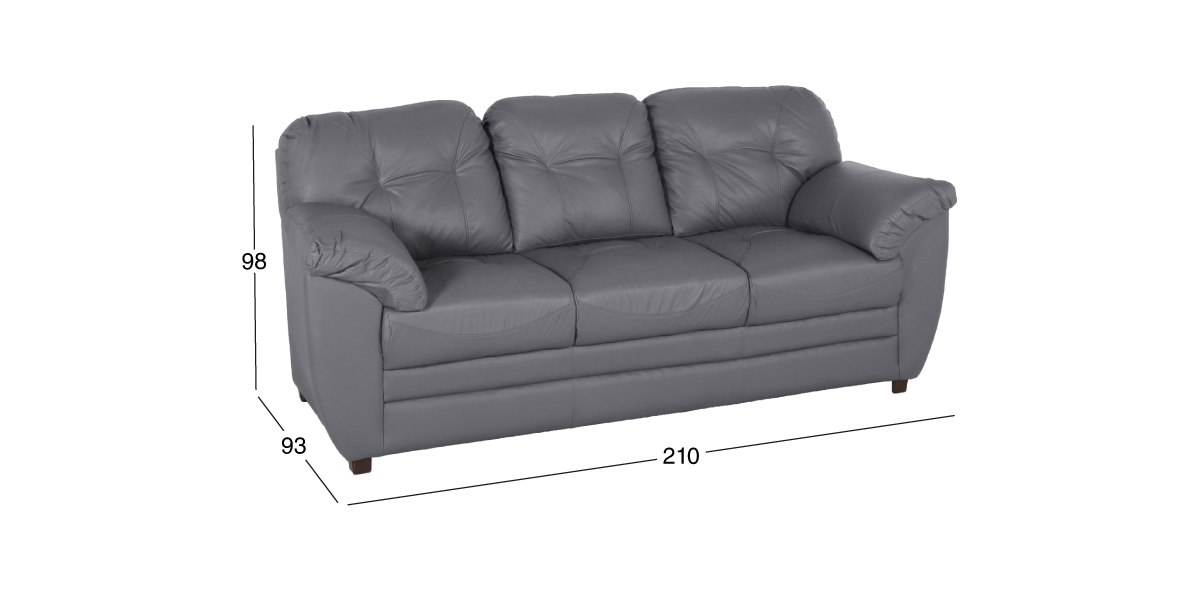Sofá de Piel Derby Confort Gris