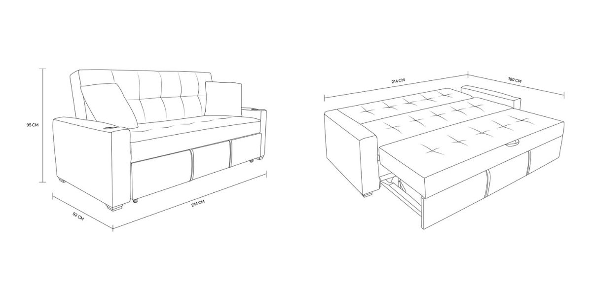 Sofá Cama Multiposición Lucca Gris
