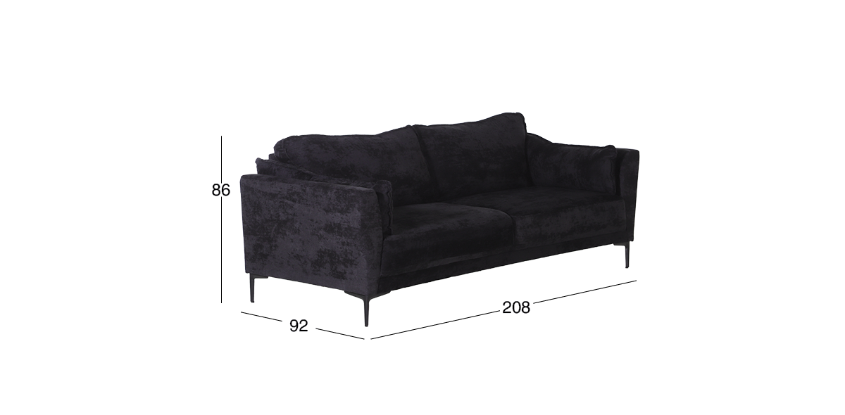 Sofá Kubra Microfibra Negro