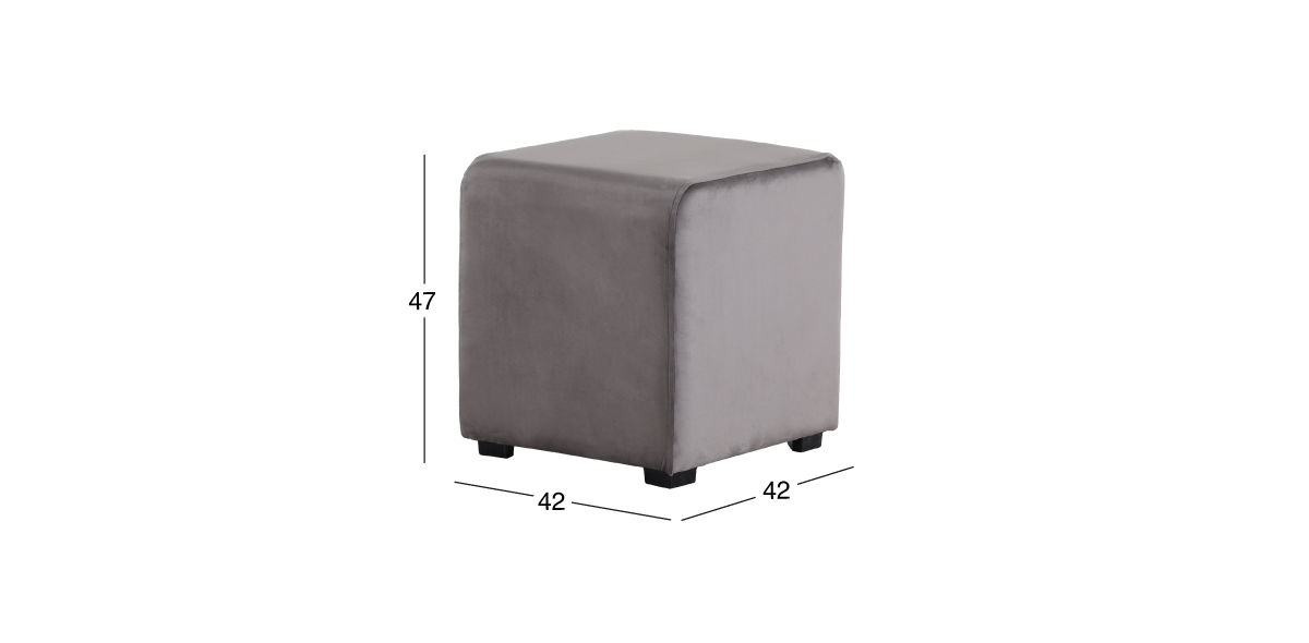 Taburete Cuadrado Noah Gris