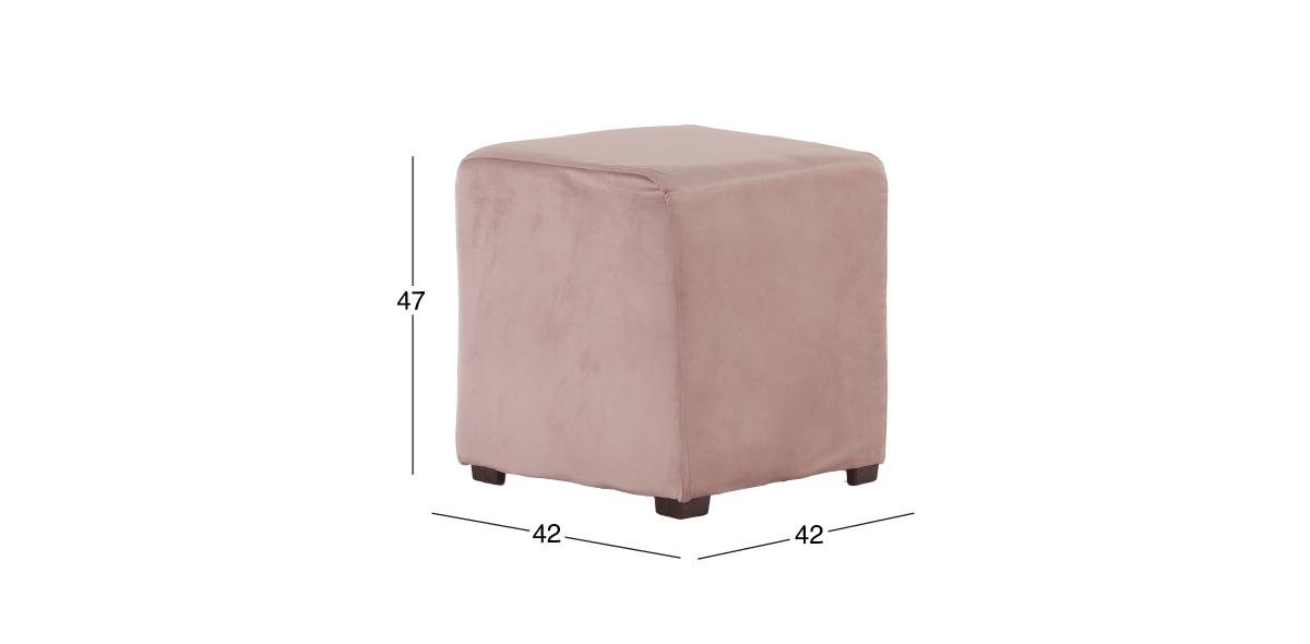 Taburete Cuadrado Noah Rosa