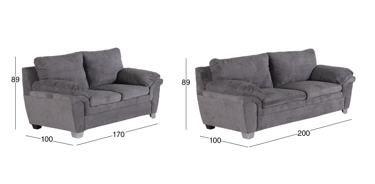 Sala de Microfibra Tennessee Gris