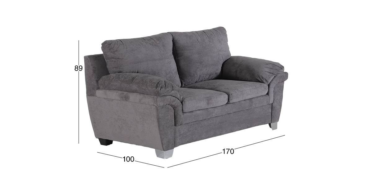 Sala de Dos Sofás 2 Plazas de Microfibra Tennessee Gris