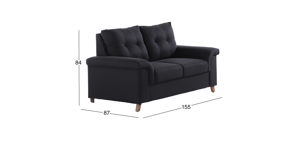 Sala de Dos Sofá 2 Plazas Uma Negro
