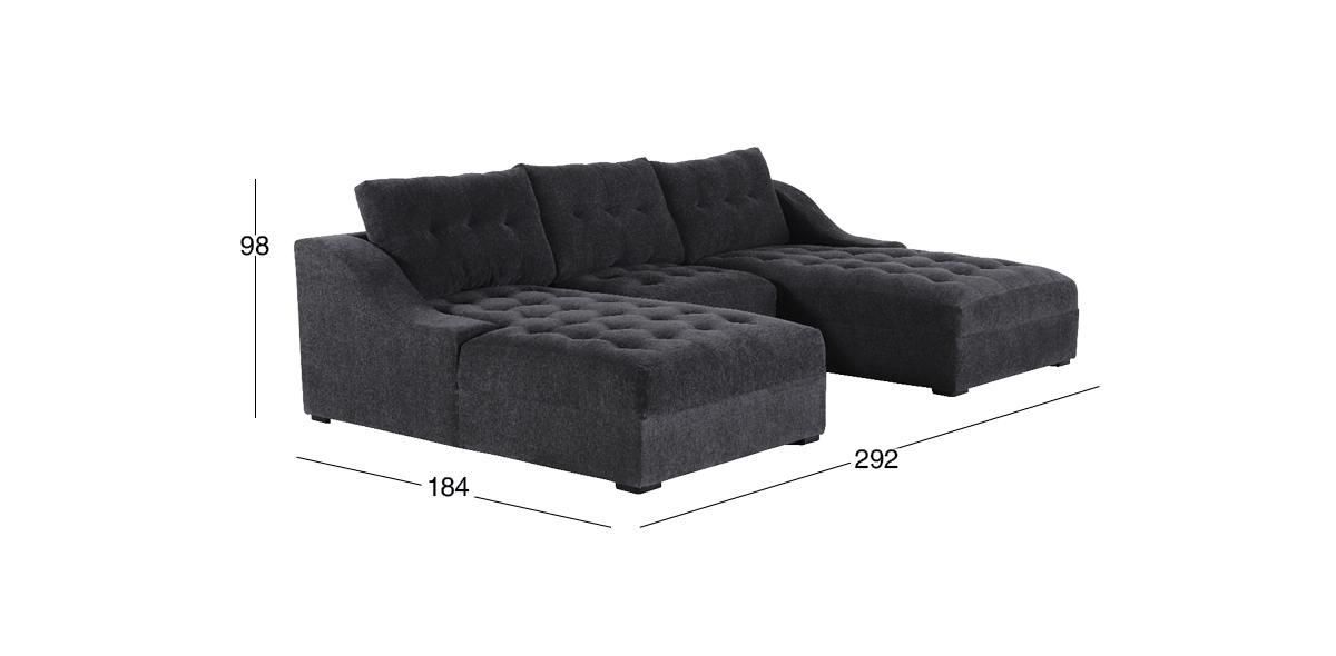 Sala Modular Zonet Gris Oxford 3 Piezas