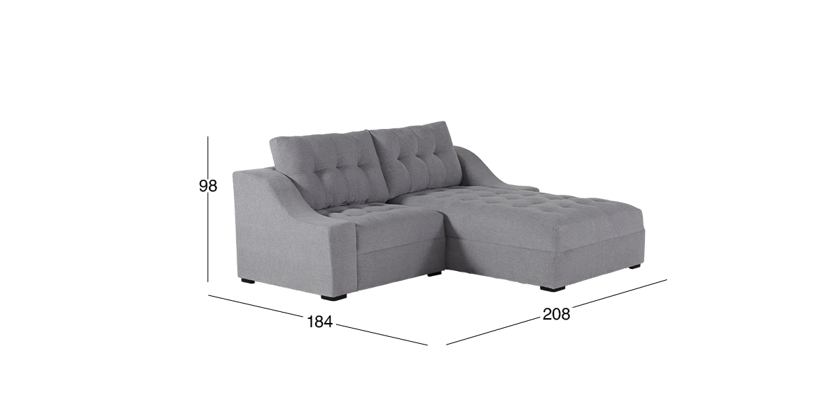 Sala en L Derecha Zonet Gris 