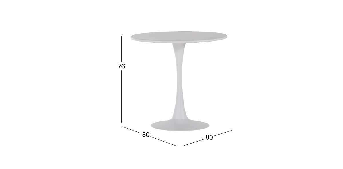 Mesa de Jardín Redonda 80 cm Vittoria Blanco