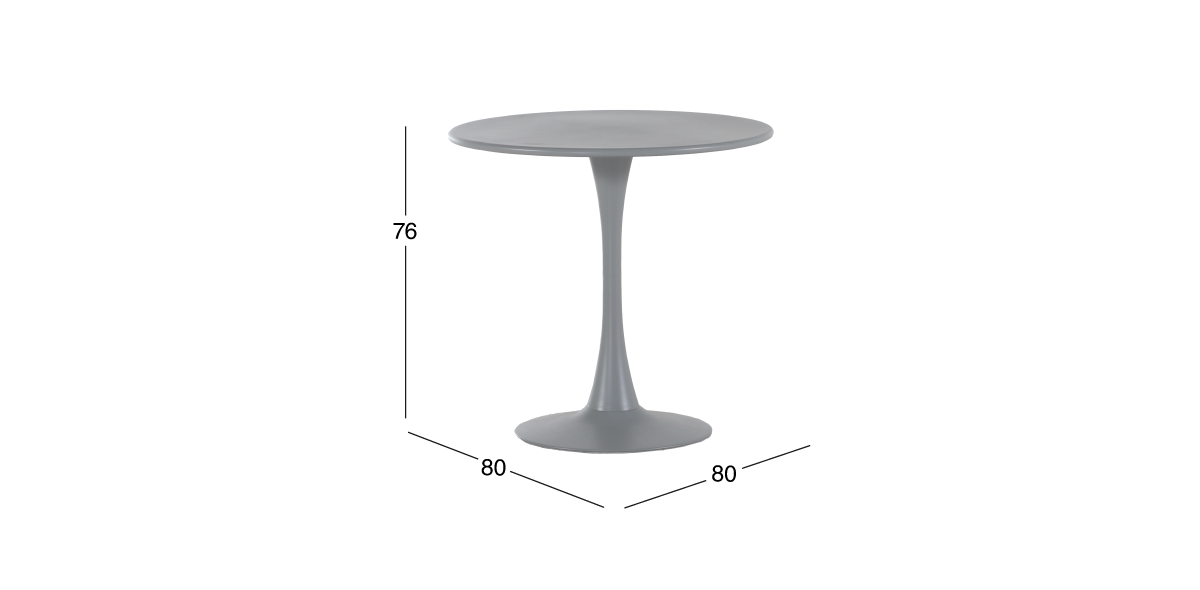 Mesa de Jardín Redonda 80 cm Vittoria Gris