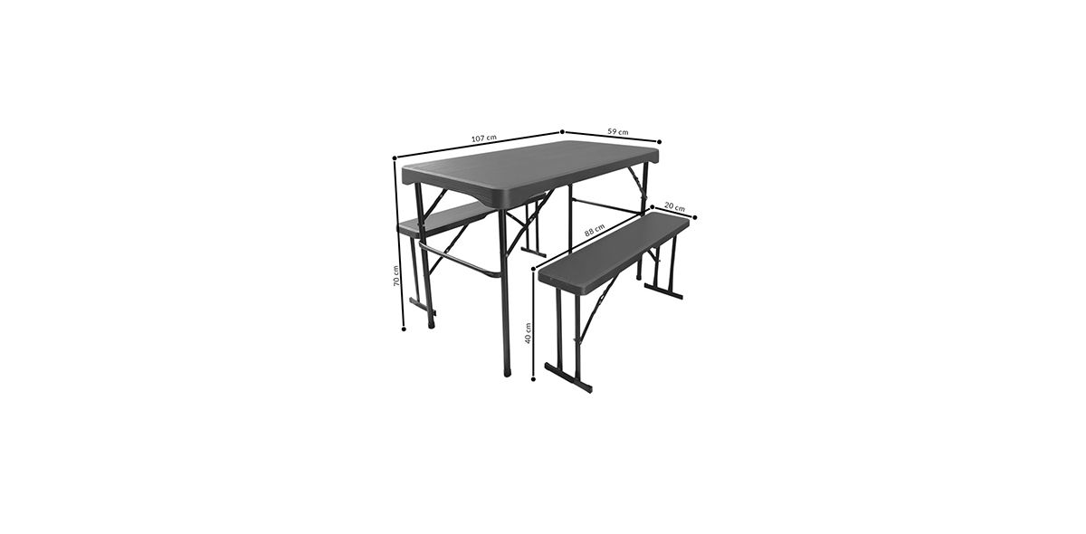 Mesa Jardín Rectangular Biskra Negro